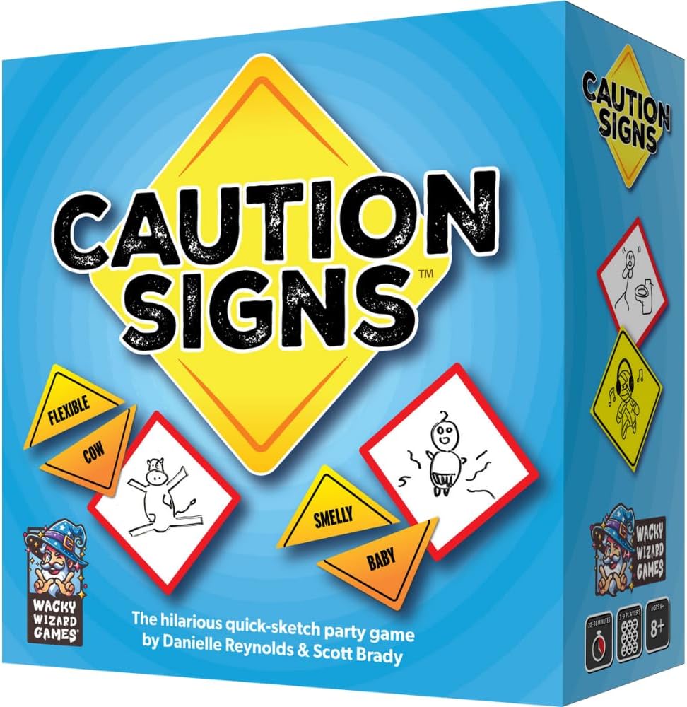 Wise Wizard Games Caution Signs - Fast-Paced Party Board Game for 3-9 Players 3
