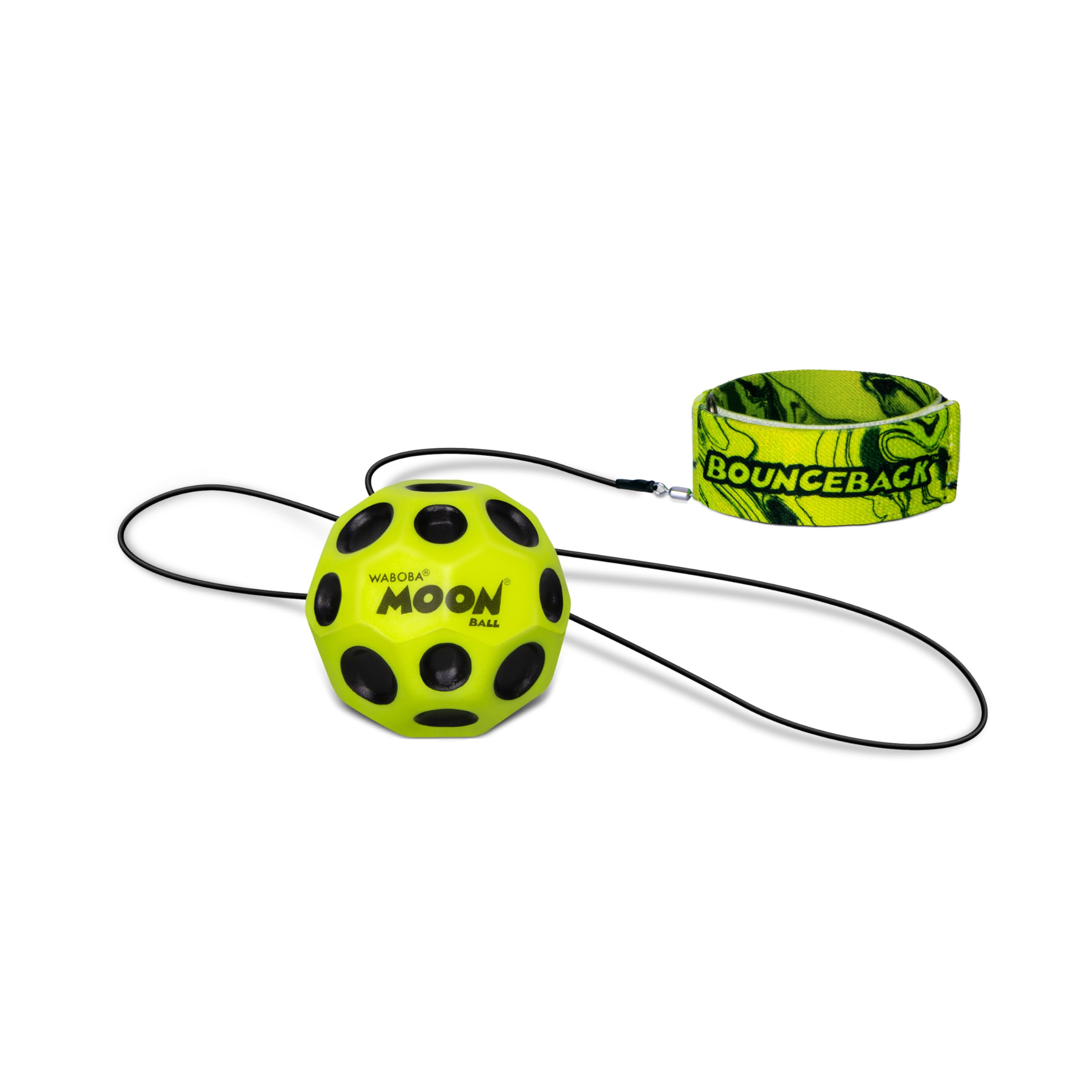 Waboba Bounceback x Returning Moon Ball - High-Bouncing Action | Yellow | 60 mm