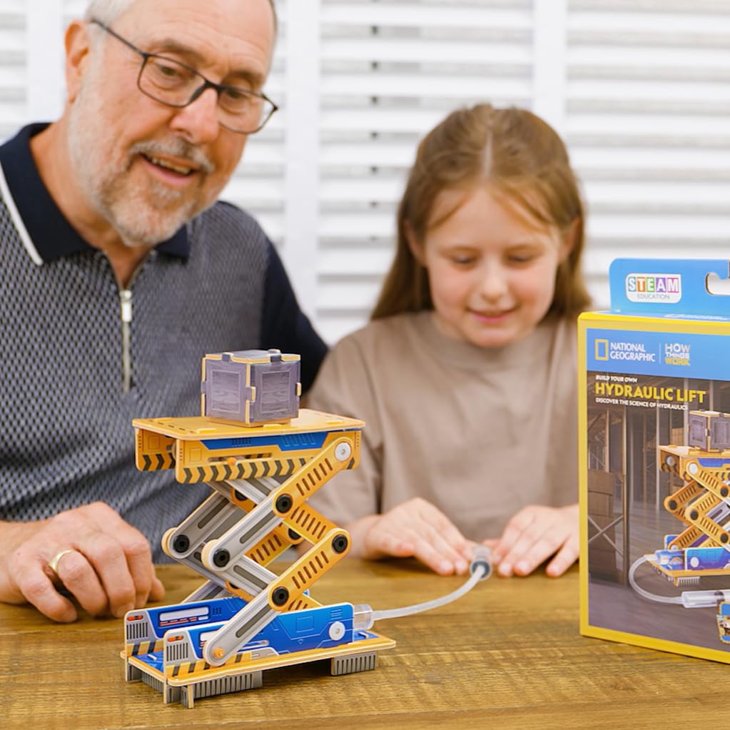 University Games National Geographic Hydraulic Lift Educational Kit | Ages 5+ | Cardboard Construction 5