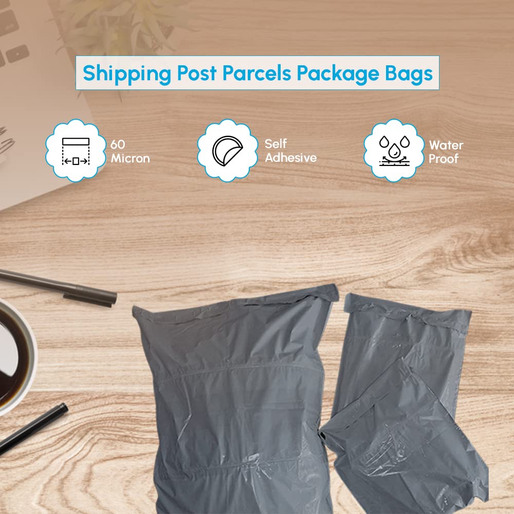 1ABOVE Grey Poly Postal Mailers - 50 Pack Self Seal Bags | 9x12 Inch | Water Resistant 3