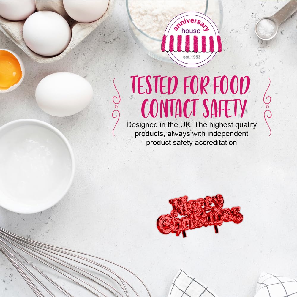 Anniversary House BX315 Jewel-Toned Yule Log Decorating Kit - 3pc Christmas Cake Topper Set 3