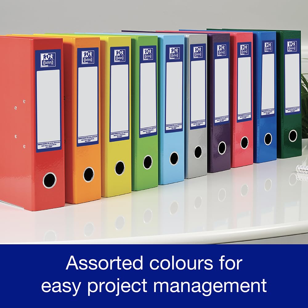 Oxford Premium A4 Lever Arch File - Heavy Duty Filing | 70mm Spine | Yellow 7