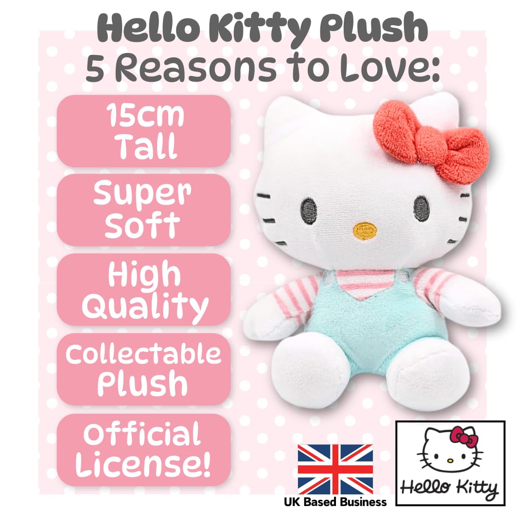 Hello Kitty Plush - 15cm Sitting Sanrio Collectible, White Cotton Stuffed Animal 3