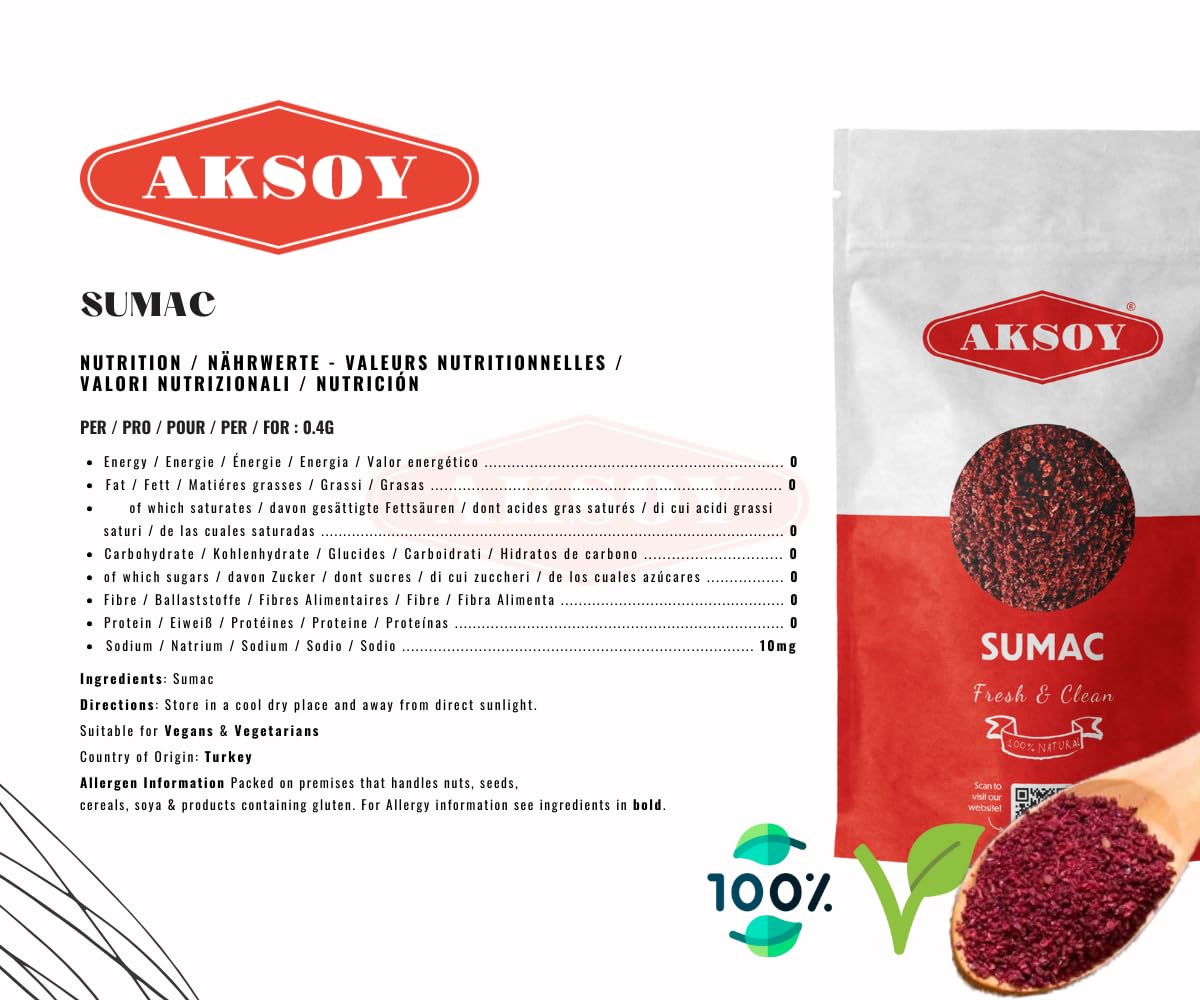 Aksoy Premium Ground Sumac 500g | 100% Natural Tangy Spice for Middle Eastern & Mediterranean Dishes 4