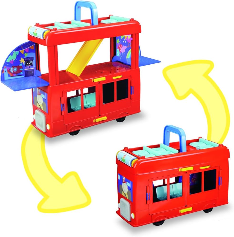 Peppa Pig Peppa’s 2-in-1 Party Bus Playset - 3-Floor Interactive Playset for Ages 3+ 3