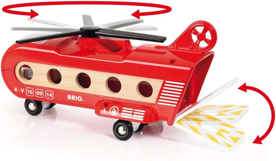 BRIO World Airport Cargo Transport Helicopter Playset with Magnetic Couplings for Ages 3+ 7