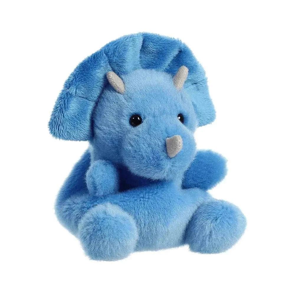 AURORA Palm Pals Tank Triceratops Dinosaur Soft Toy - 5In Blue Plush | Eco-Friendly