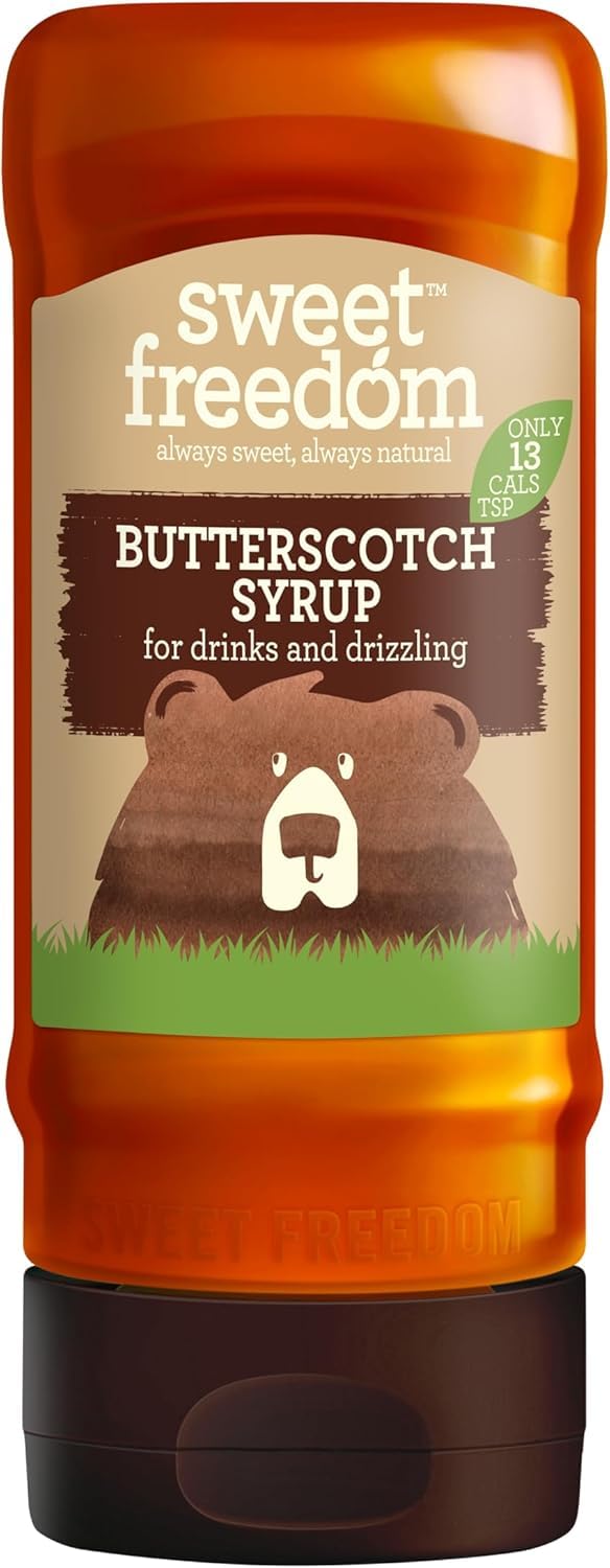 Sweet Freedom Butterscotch Syrup - Naturally Sweetened Fruit Flavor | 350g 1