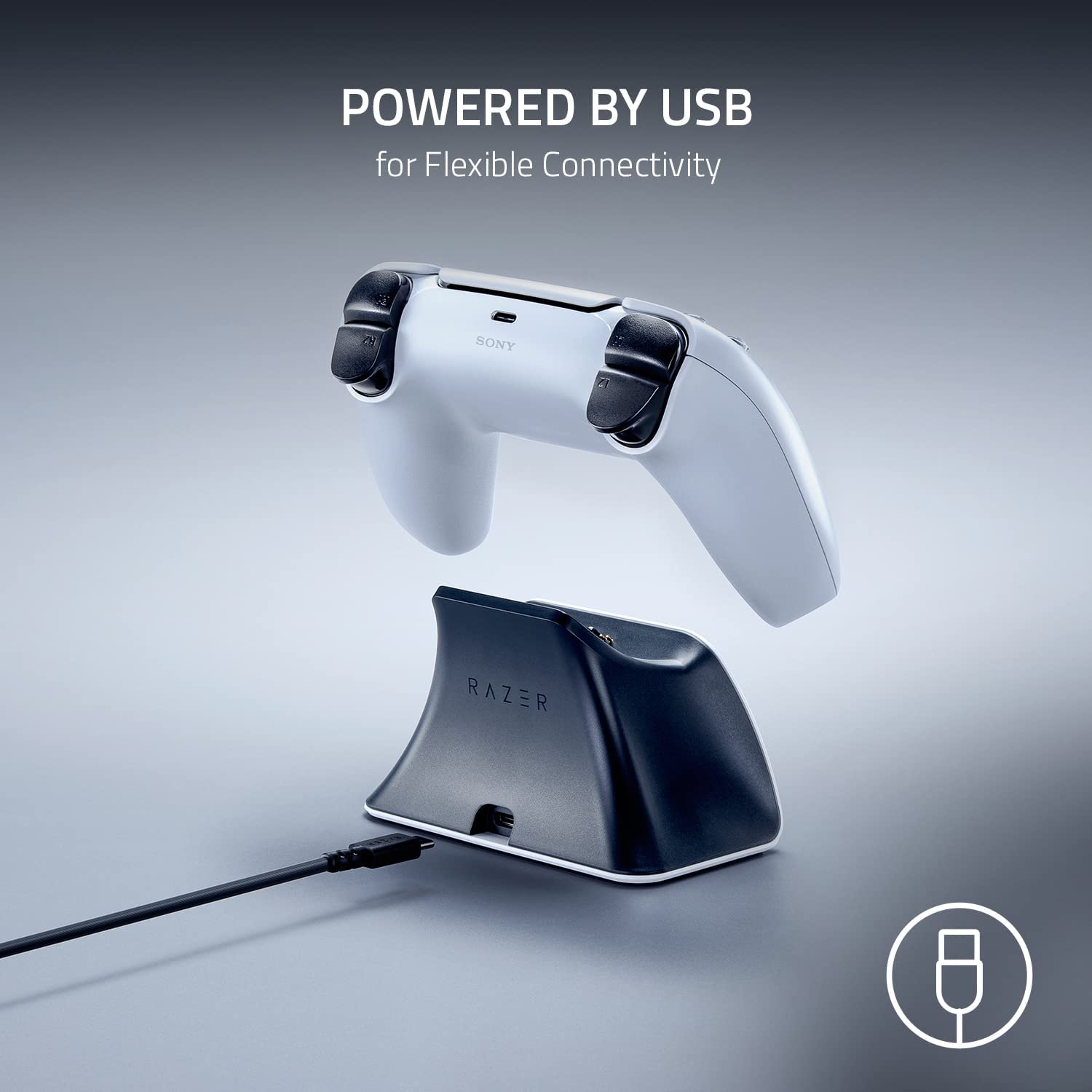 Razer Universal Quick Charging Stand for PlayStation 5 DualSense Controller - Midnight Black 6