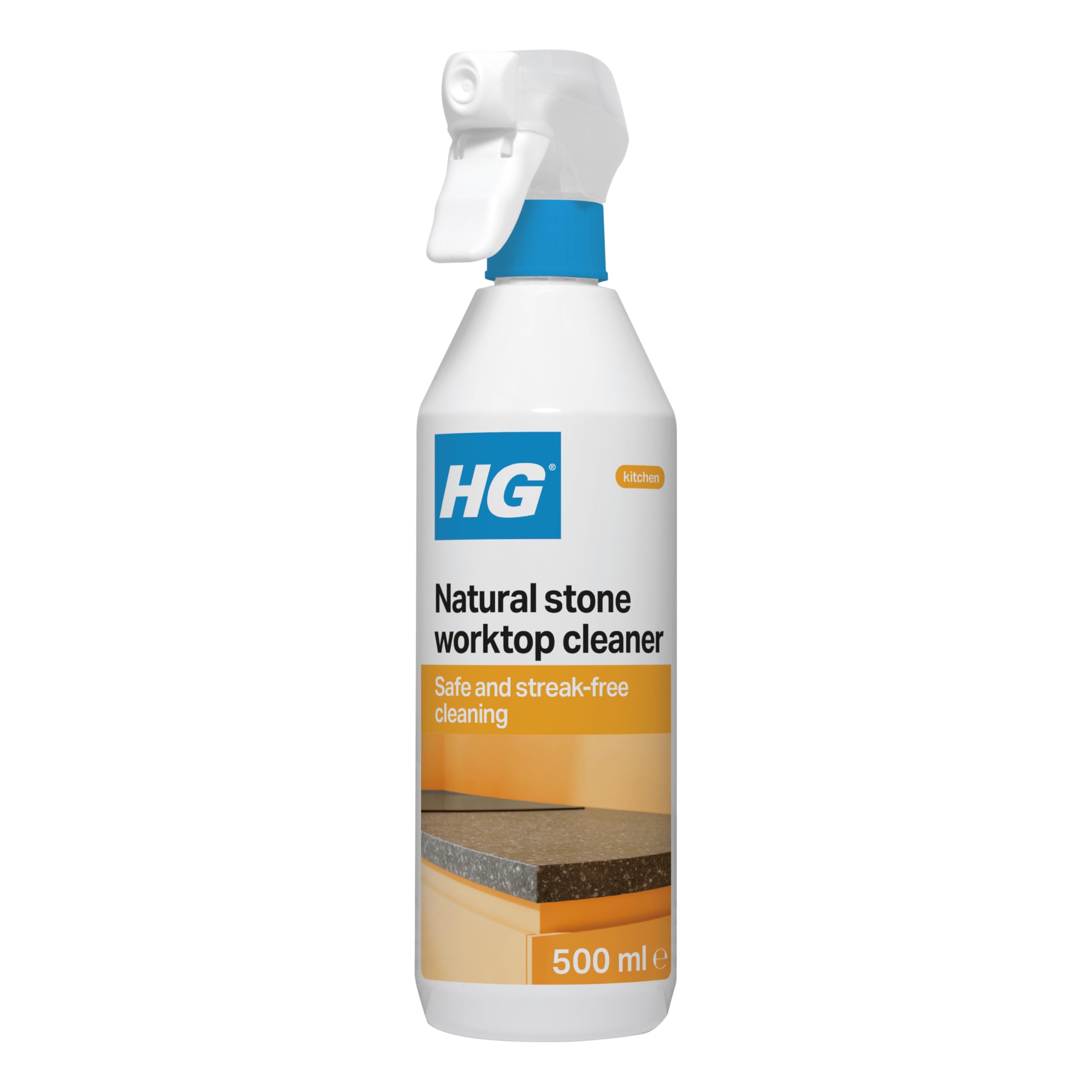 HG Natural Stone Worktop Cleaner - Streak-Free Shine for Marble, Granite & Countertops | 500ml Spray