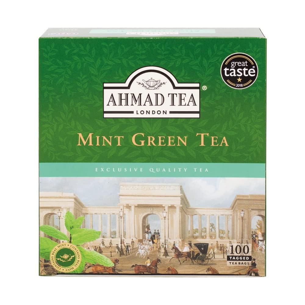 Ahmad Tea Mint Green Tea - Refreshing Blend with Mint | 100 Teabags | 276g