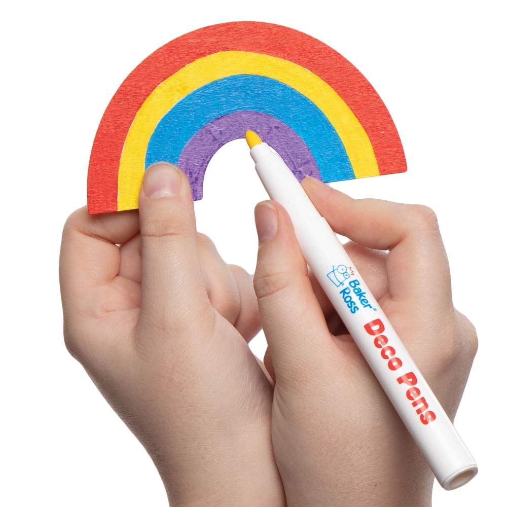 Baker Ross AX112 Multi-Purpose Deco Pens - Pack of 12 Craft Markers for Kids