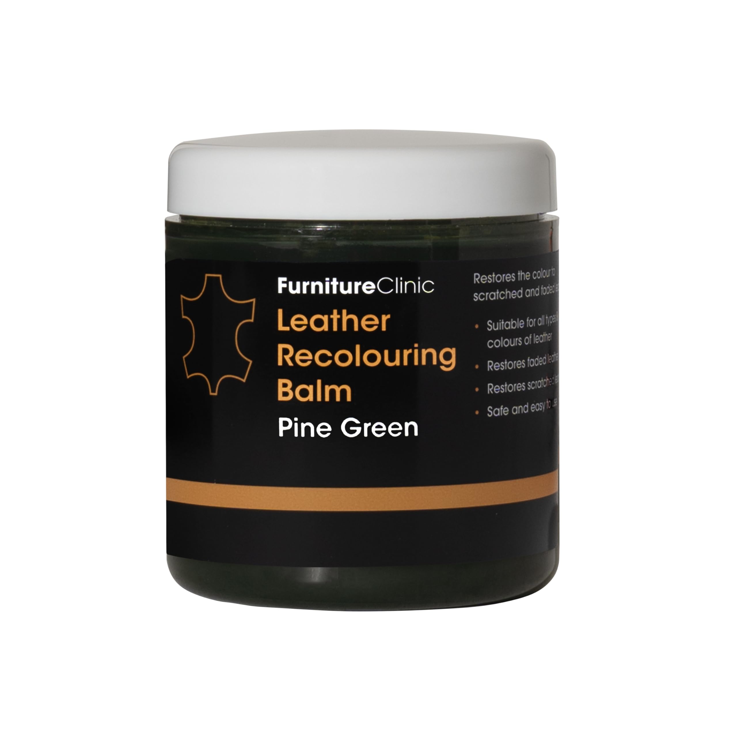 Furniture Clinic Leather Recolouring Balm - Pine Green for Faded & Scratched Sofas, Car Seats, Shoes, Clothing