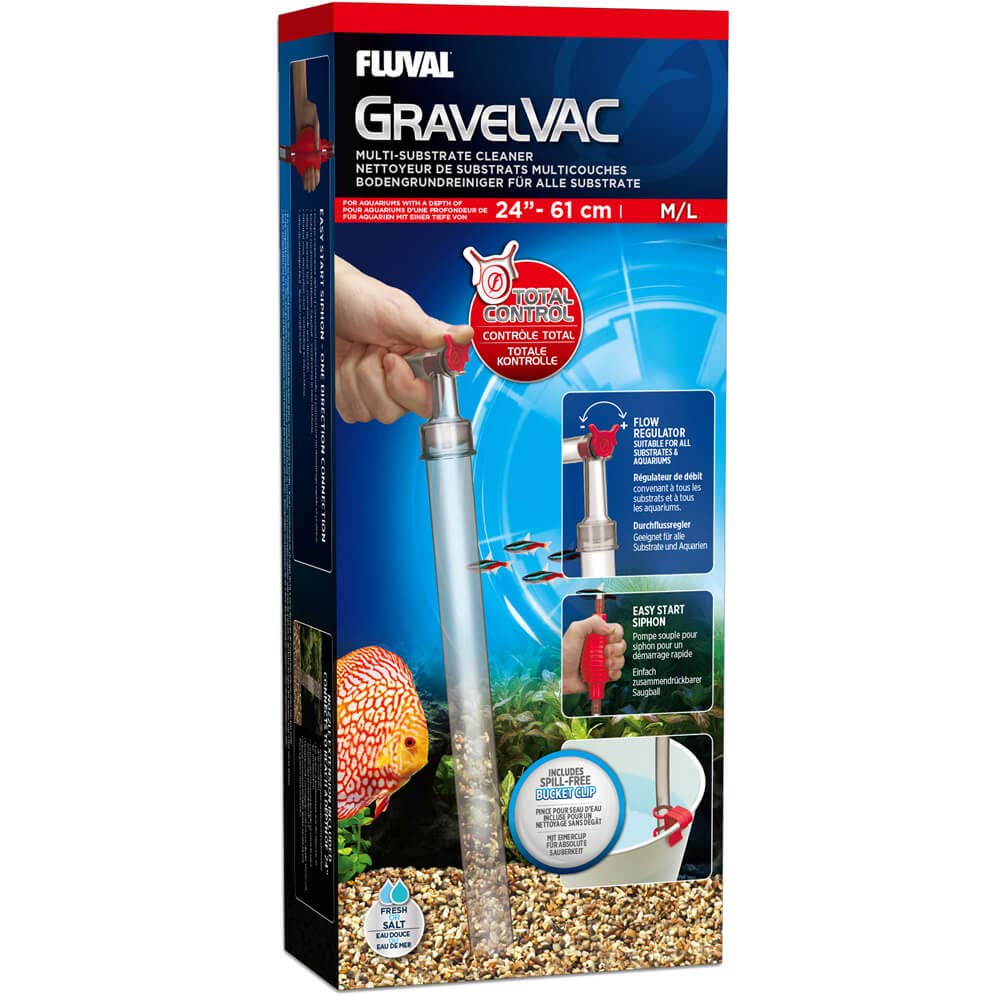 Fluval GravelVAC Multi Substrate Cleaner - For Aquariums up to 60cm Depth | Includes 20cm Extension