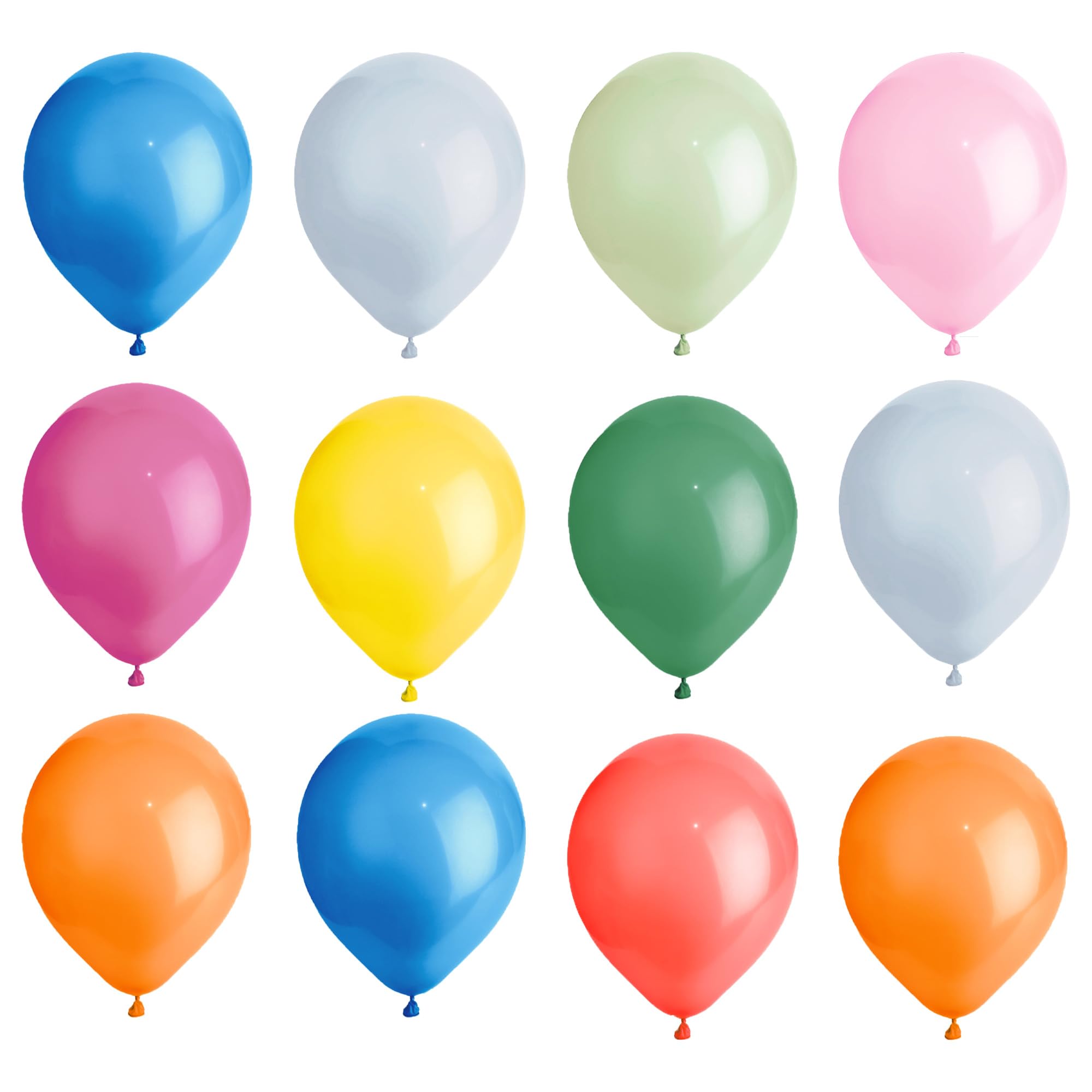 SHATCHI Rainbow Balloons 50 Pack - 12 Inch Metallic Latex Party Decorations