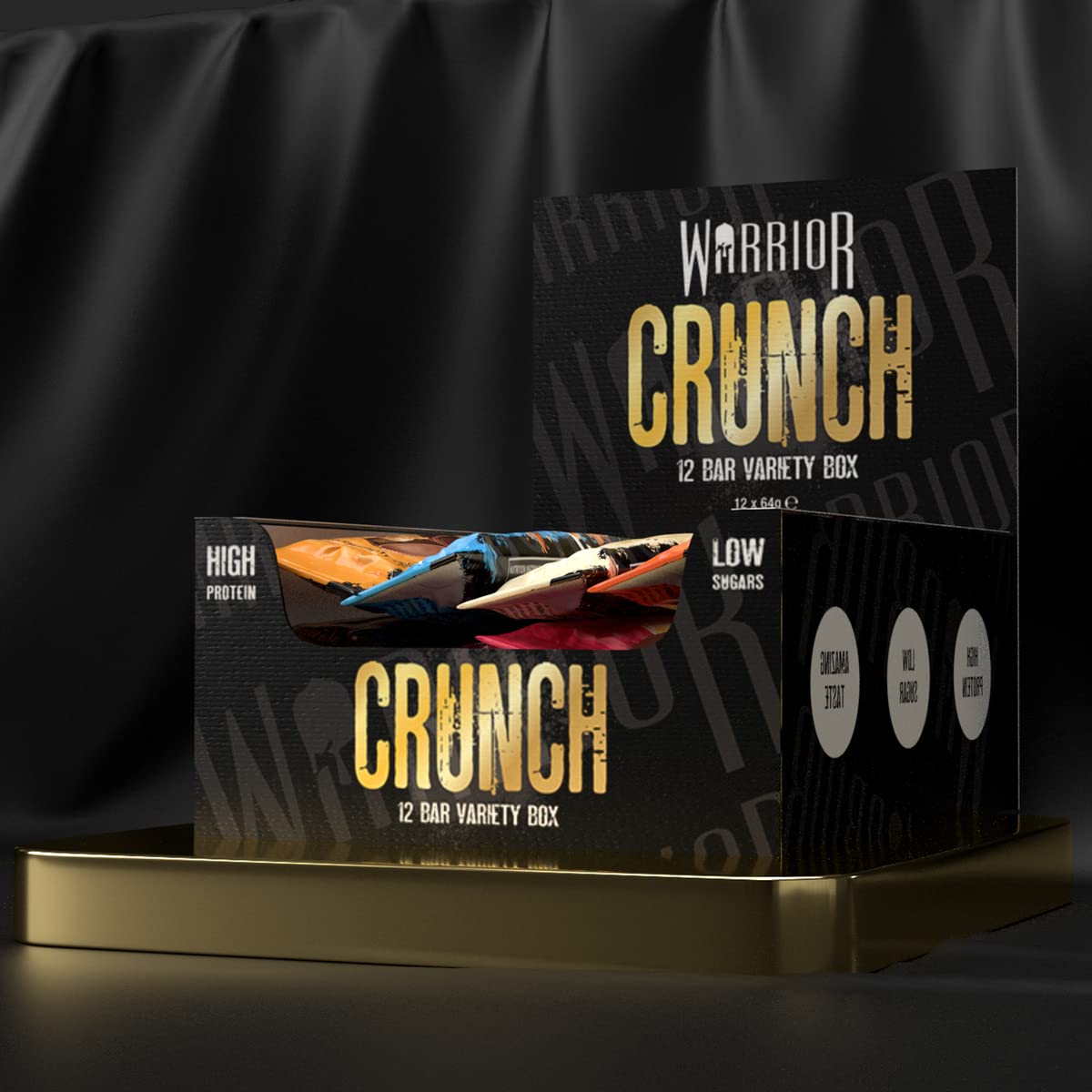 Warrior Crunch - High Protein Bar - 20g Protein, Low Carb, Low Sugar - Pack of 12