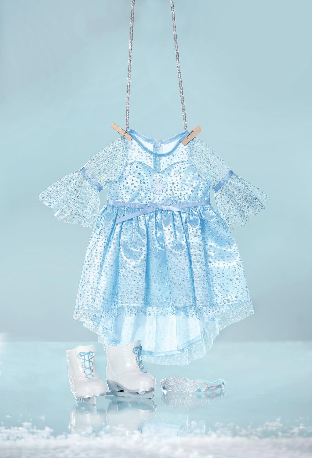 BABY born Princess on Ice 836095 - Princess Dress with Ice Skates & Tiara for Dolls 17