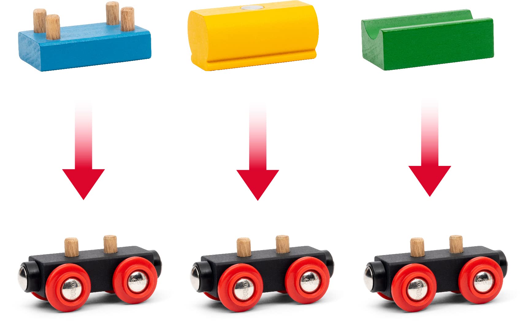 BRIO 65th Anniversary Wooden Railway Train Set - 32-Piece Classic Train Playset for Kids 3+ 15