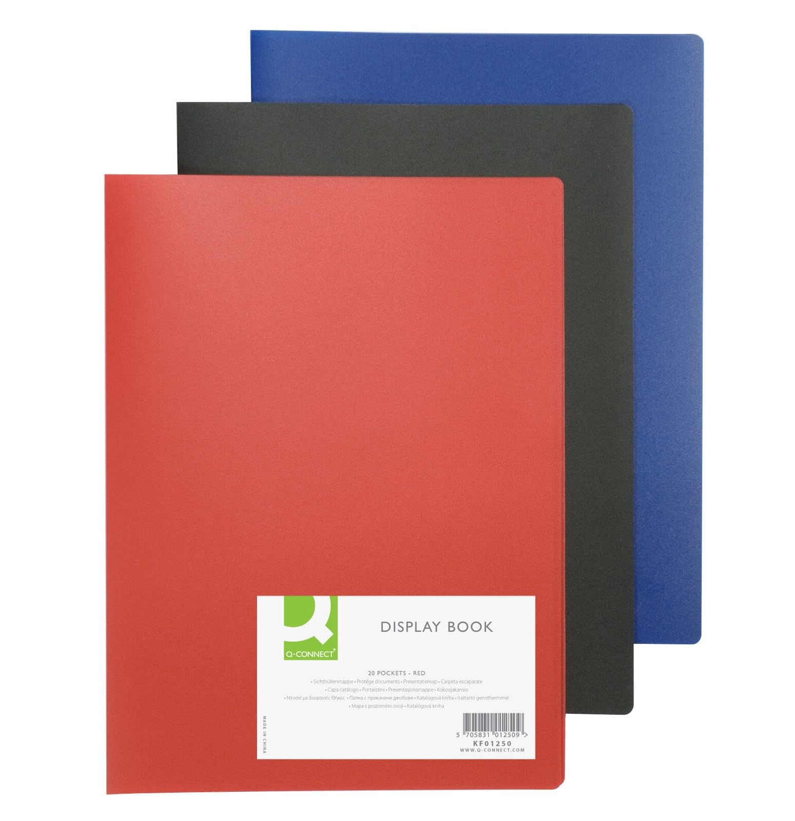 Q-Connect Polypropylene Display Book - 40 Pockets | A4 Size | Red | KF01258 4