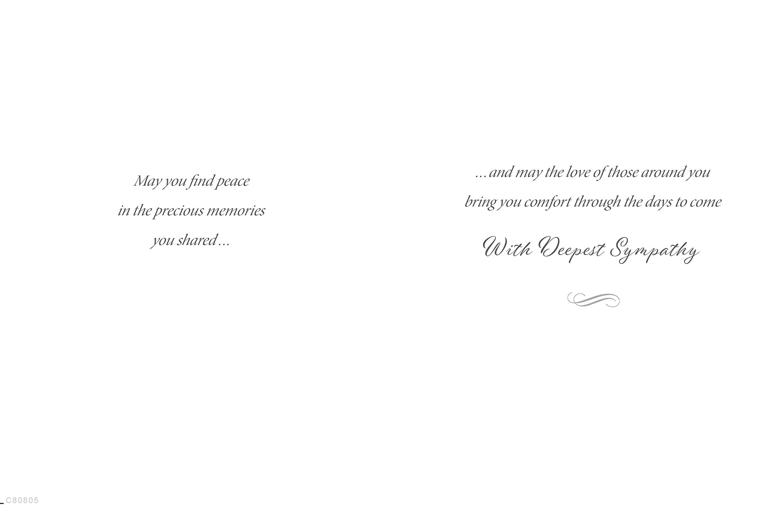 Piccadilly Greetings Sympathy Husband Card | 8 x 6 Inches | Made in the UK