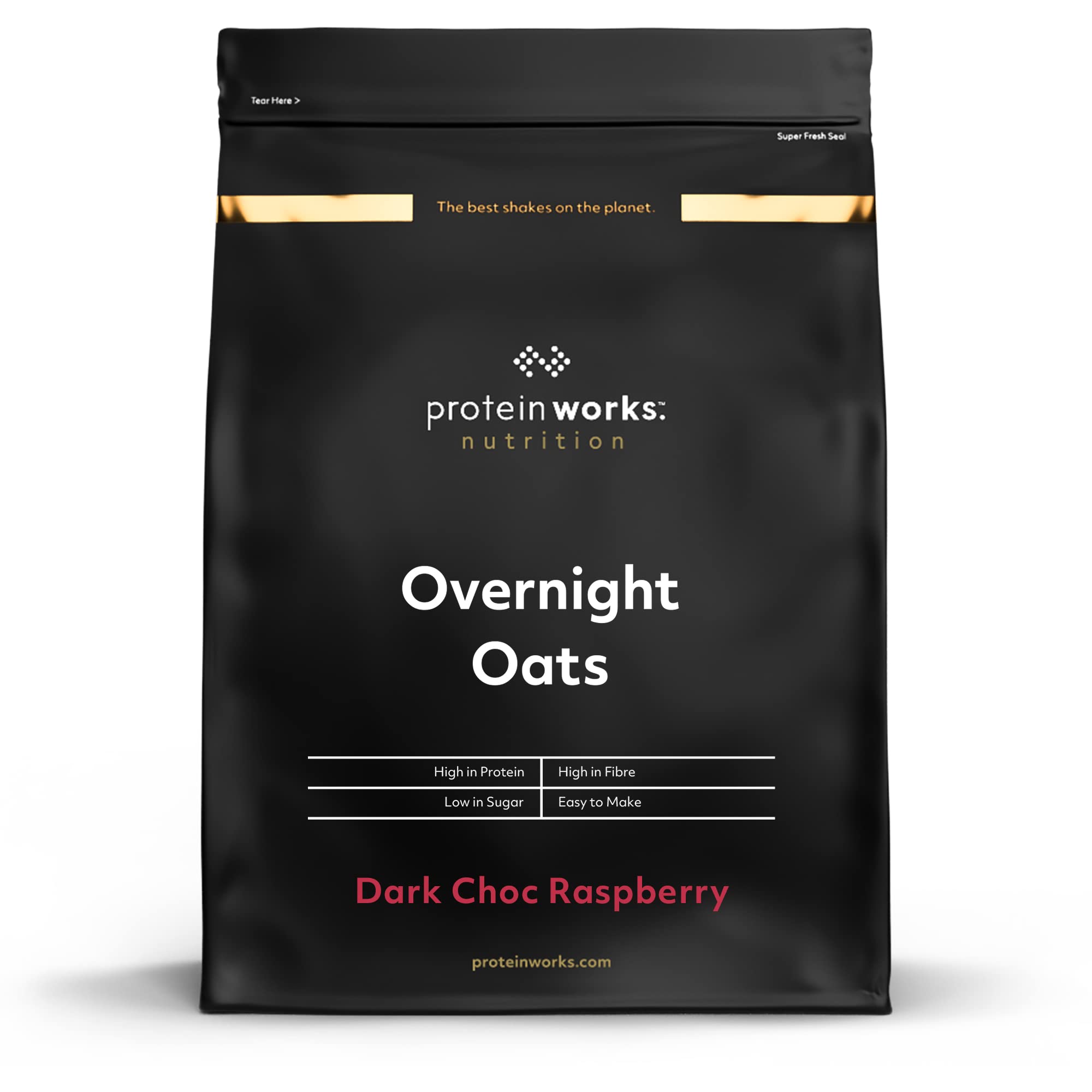 Protein Works - Dark Choc Raspberry Overnight Oats | High Protein, Low Sugar Breakfast | 500 g