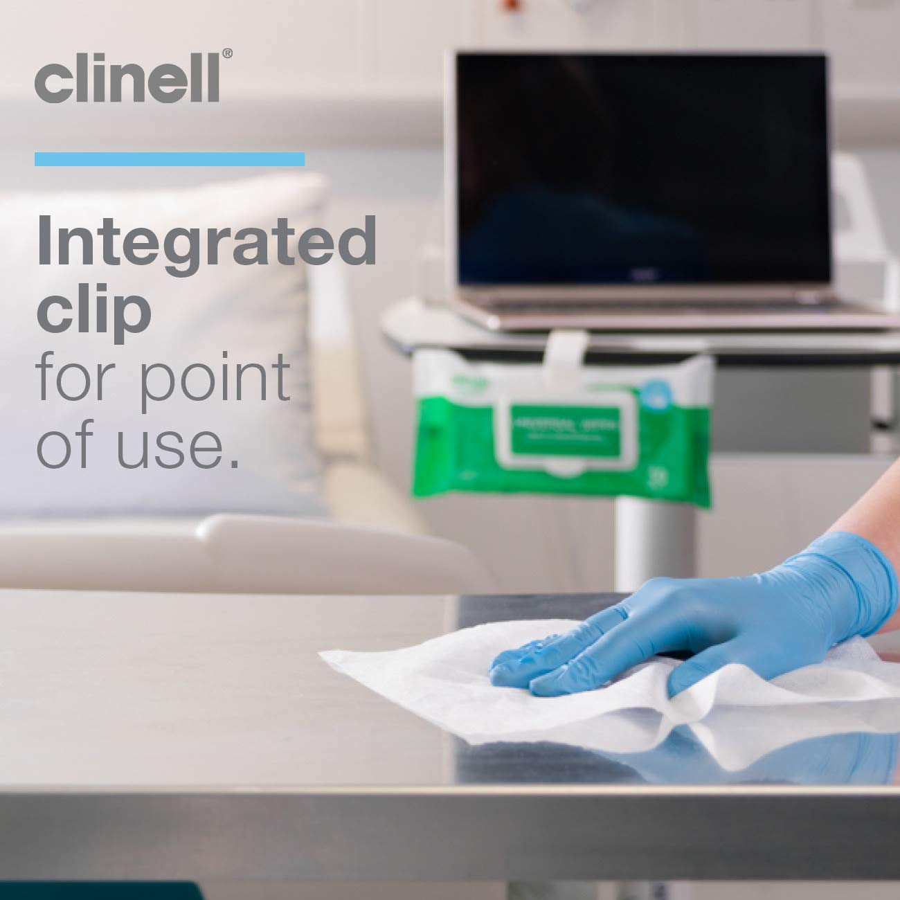 Clinell CWCP50 Universal Cleaning and Disinfection Wipes - 50 Wipes per Clip Pack