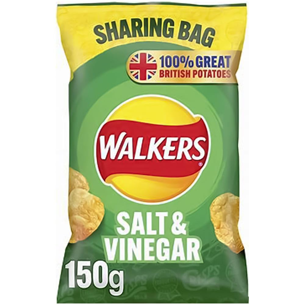 Walkers Salt & Vinegar Crisps 150g Sharing Bag