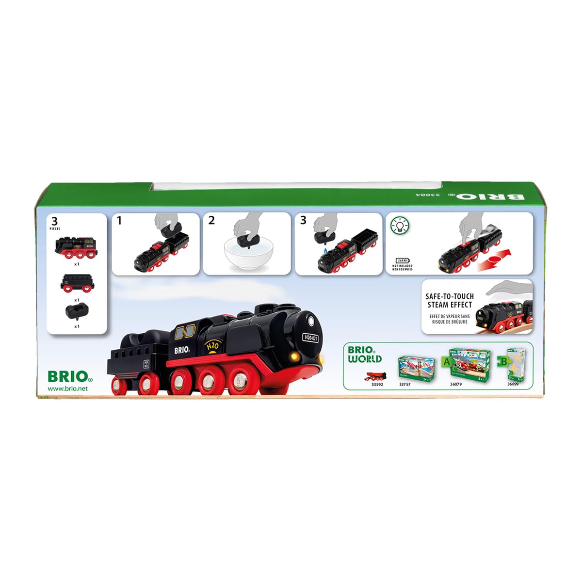BRIO World Battery Powered Steaming Toy Train Engine with Magnetic Couplings 5