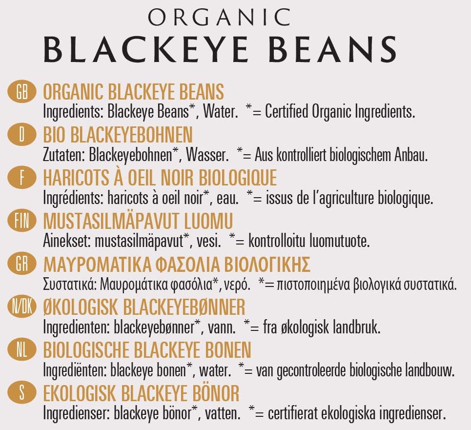 Biona Organic Blackeye Beans in Water - 400g Canned Legumes 3