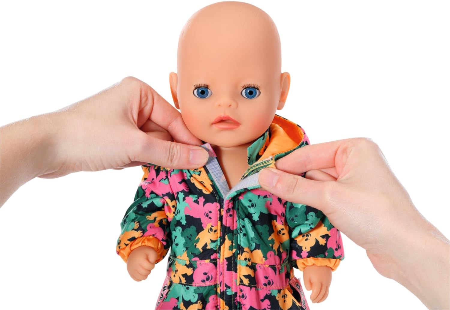 BABY born Little Outdoor Onesie 836323 - Green Rain Suit with Pink Wellies for 36cm Dolls 3