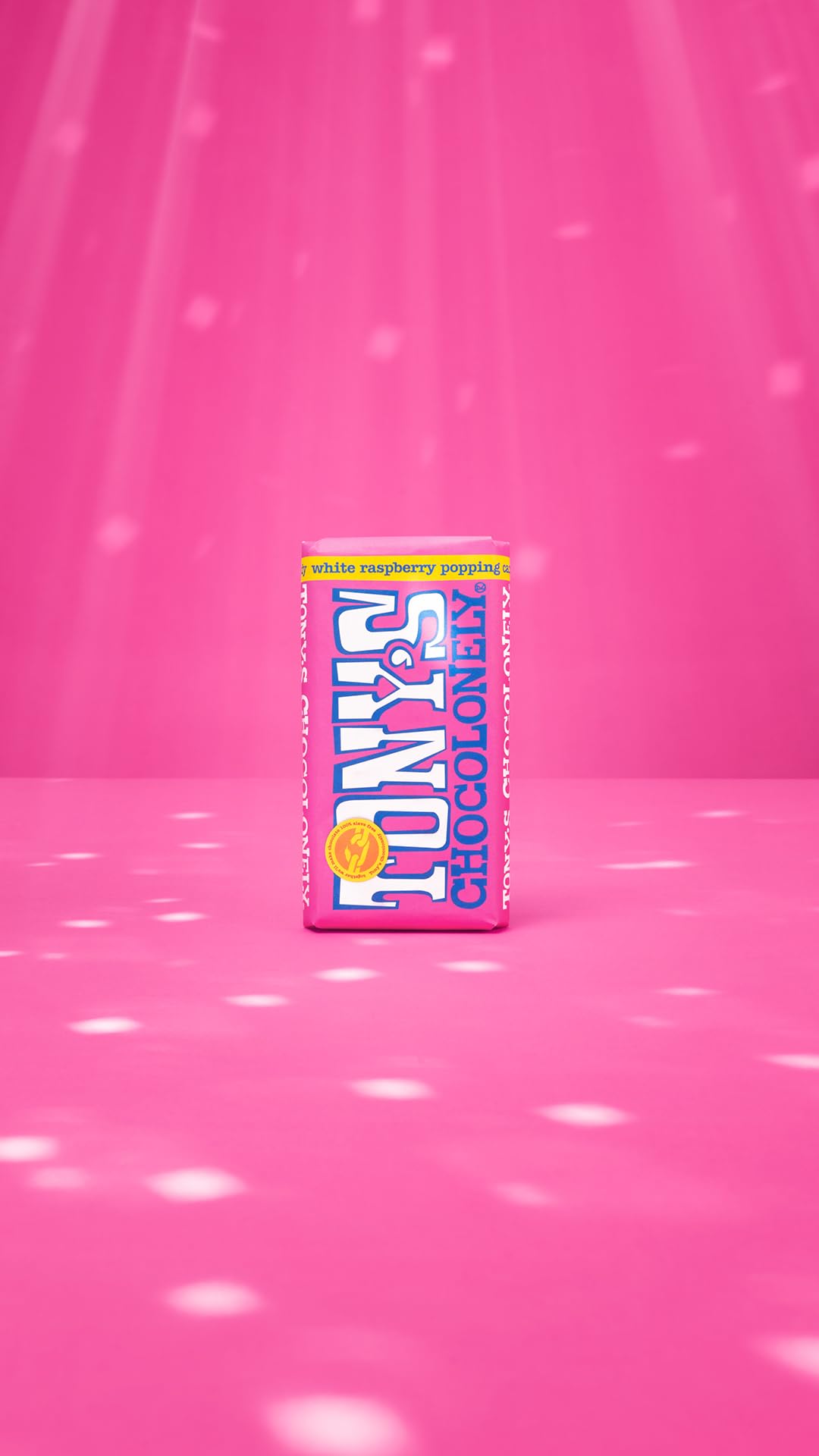 Tony's Chocolonely White Raspberry Popping Candy Chocolate Bar - 180g 4