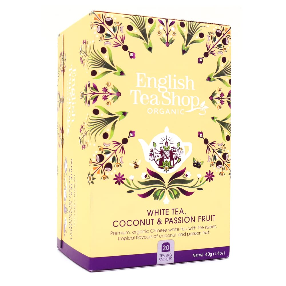 English Tea Shop White Tea Coconut & Passion Fruit Organic Tea 20 Bags