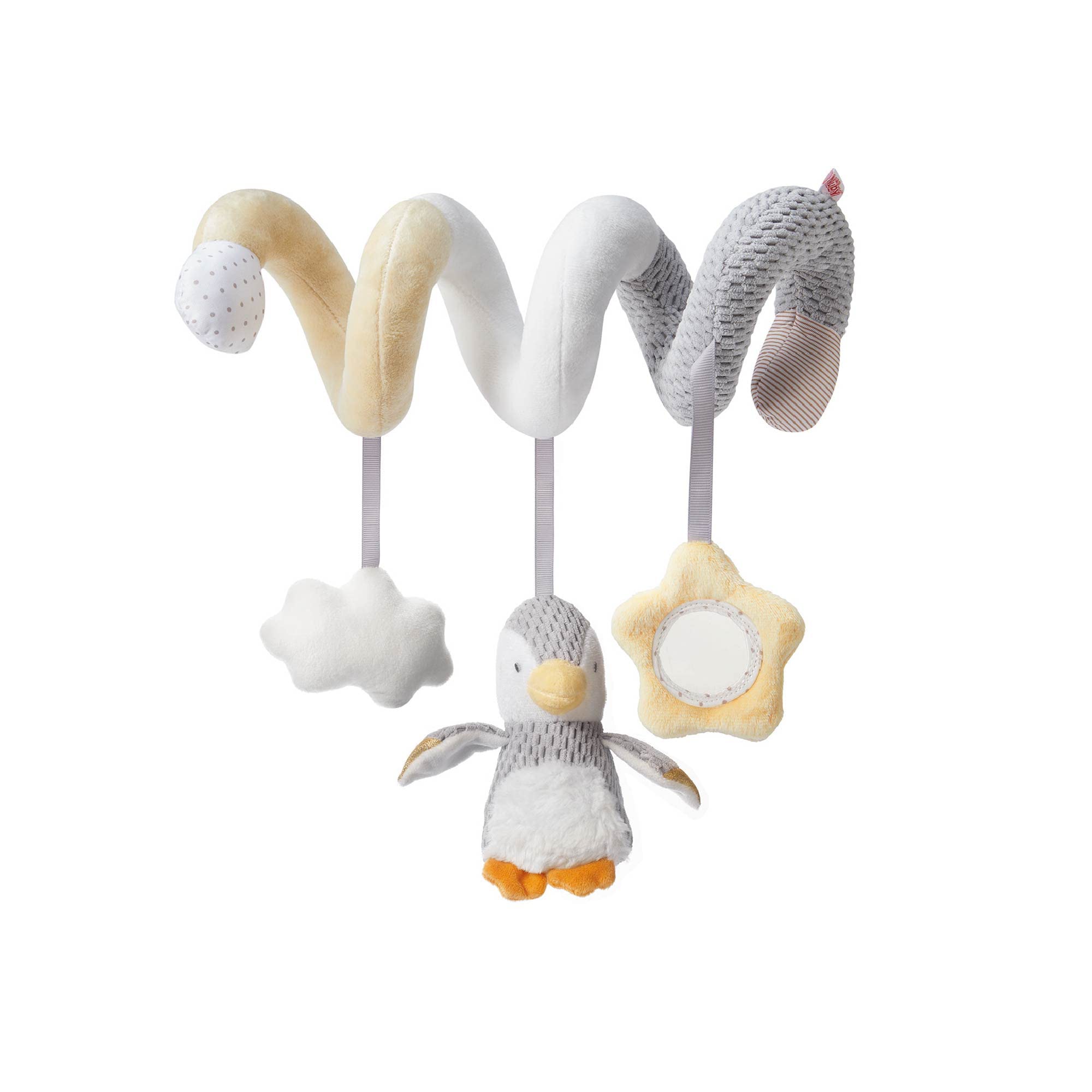 Nuby Penguin Activity Spiral Toy 99618 - Sensory Chimes & Mirror | Suitable from Birth