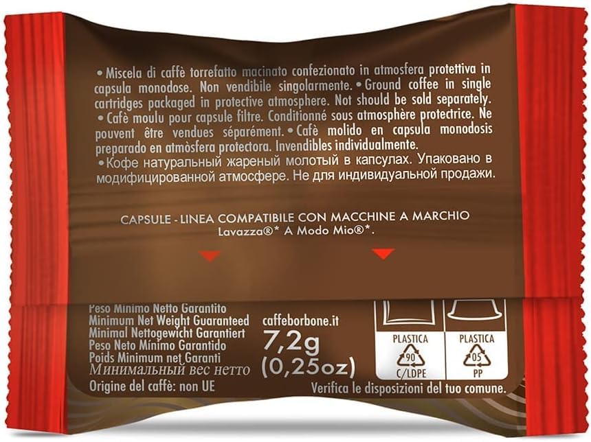 Caffè Borbone Don Carlo Red Coffee Blend - 100 Capsules for Lavazza A Modo Mio Machines 5