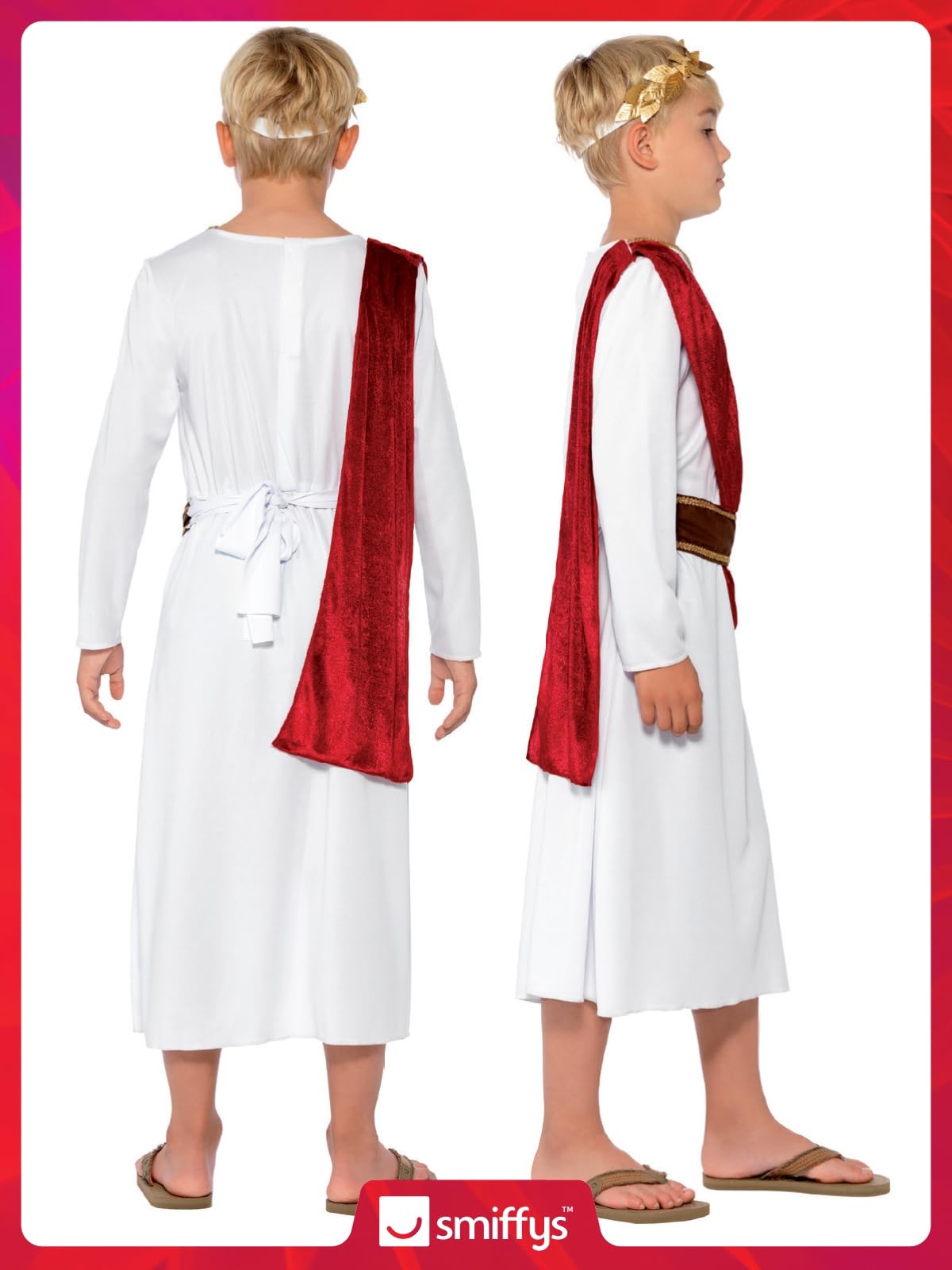 Smiffys Child Roman Boy Fancy Dress Costume with Robe, Belt, and Headpiece 6