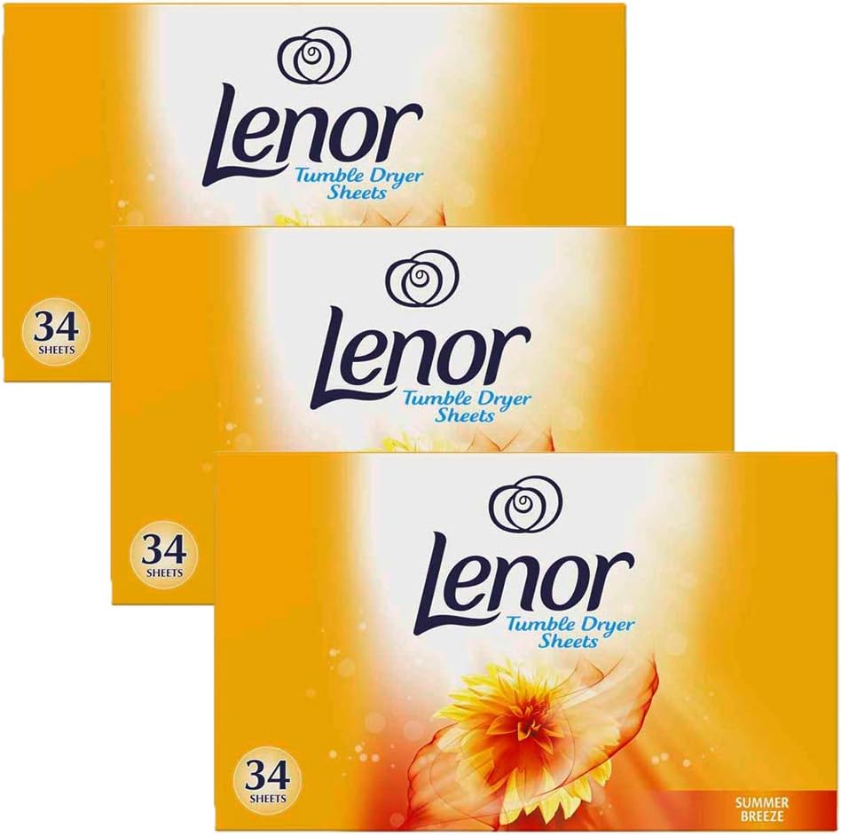 Lenor - Summer Breeze Tumble Dryer Sheets (3 x 34 Sheets)