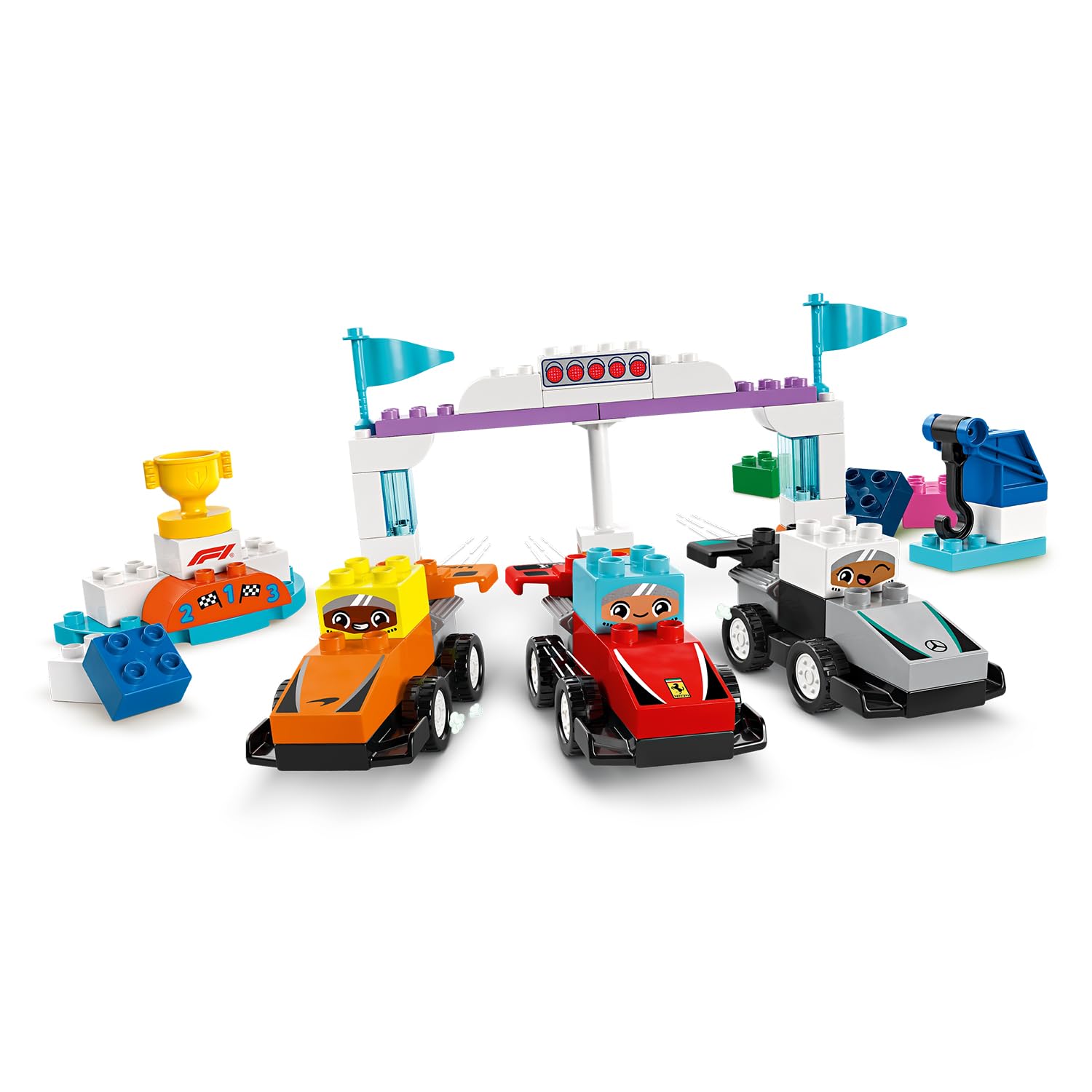 LEGO DUPLO Town F1 Team Race Cars & Drivers Building Toy - 2+ Year Olds 3