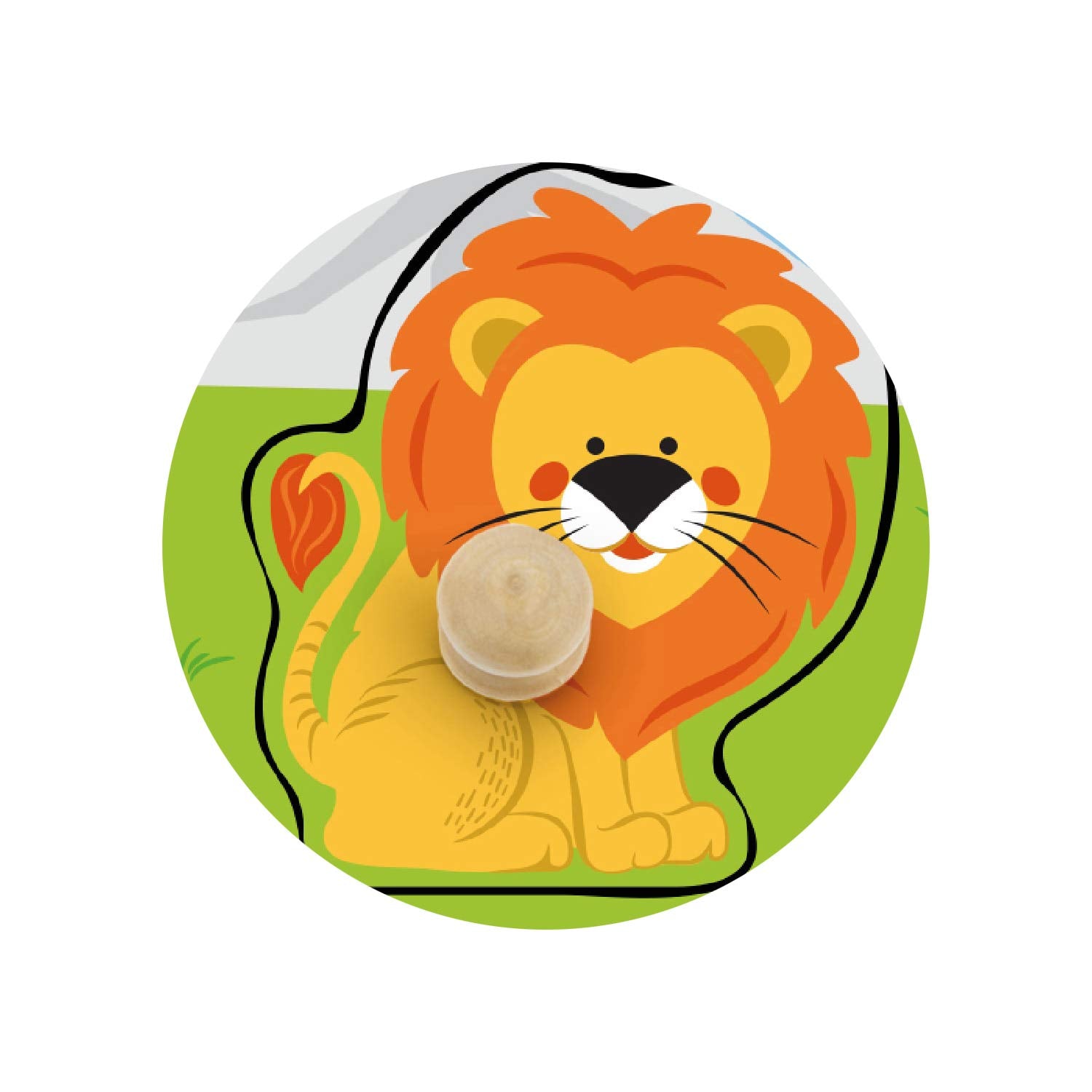 Viga Toys Big Wooden Knob Puzzle - Wild Animals Educational Toy for Toddlers 8