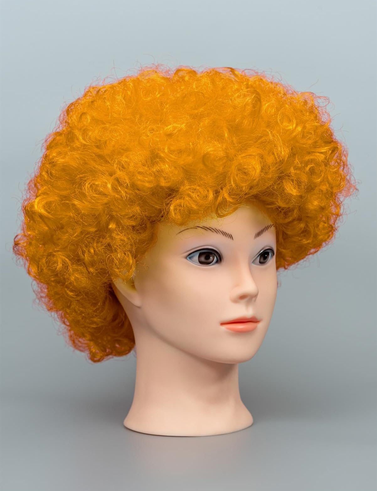SHATCHI Afro Wig Curly Bouncy Orange Hair for Fancy Dress Party Costume Disco Accessory 70s Theme Unisex