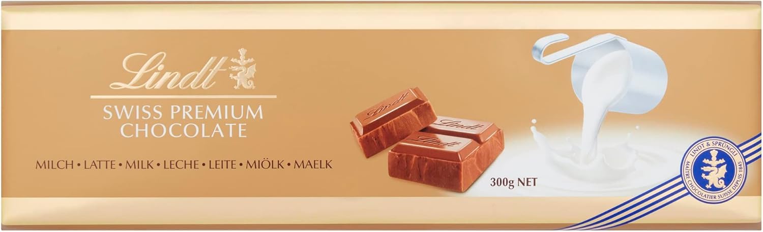 Lindt Swiss Milk Chocolate Gold Bar 300g