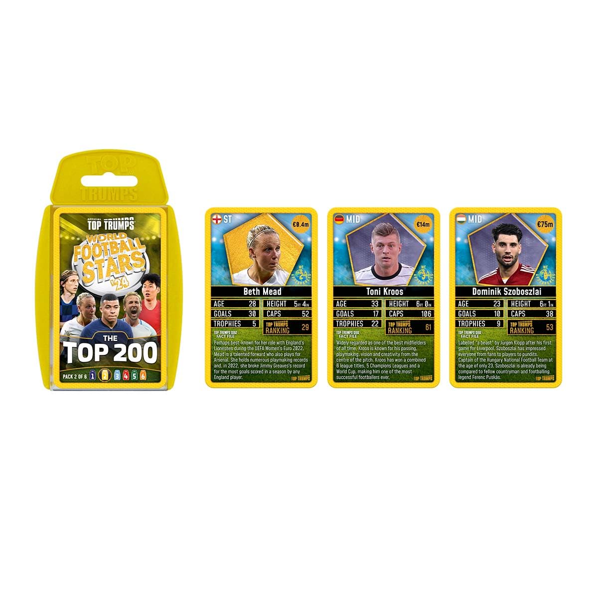Top Trumps World Football Stars Top 200 Card Game Pack 2