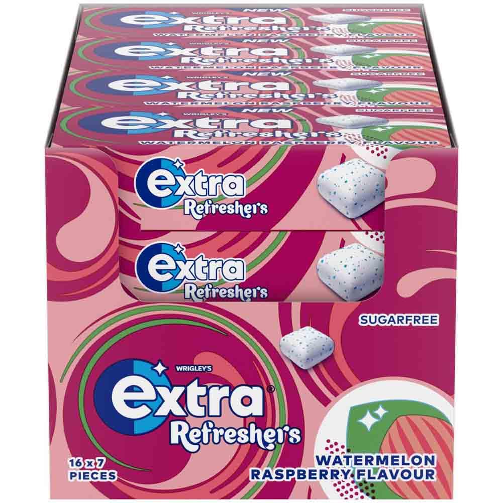 Extra - Refreshers Watermelon Raspberry Flavour Sugarfree Chewing Gum (16 Packs, 7 Pieces Each) 9