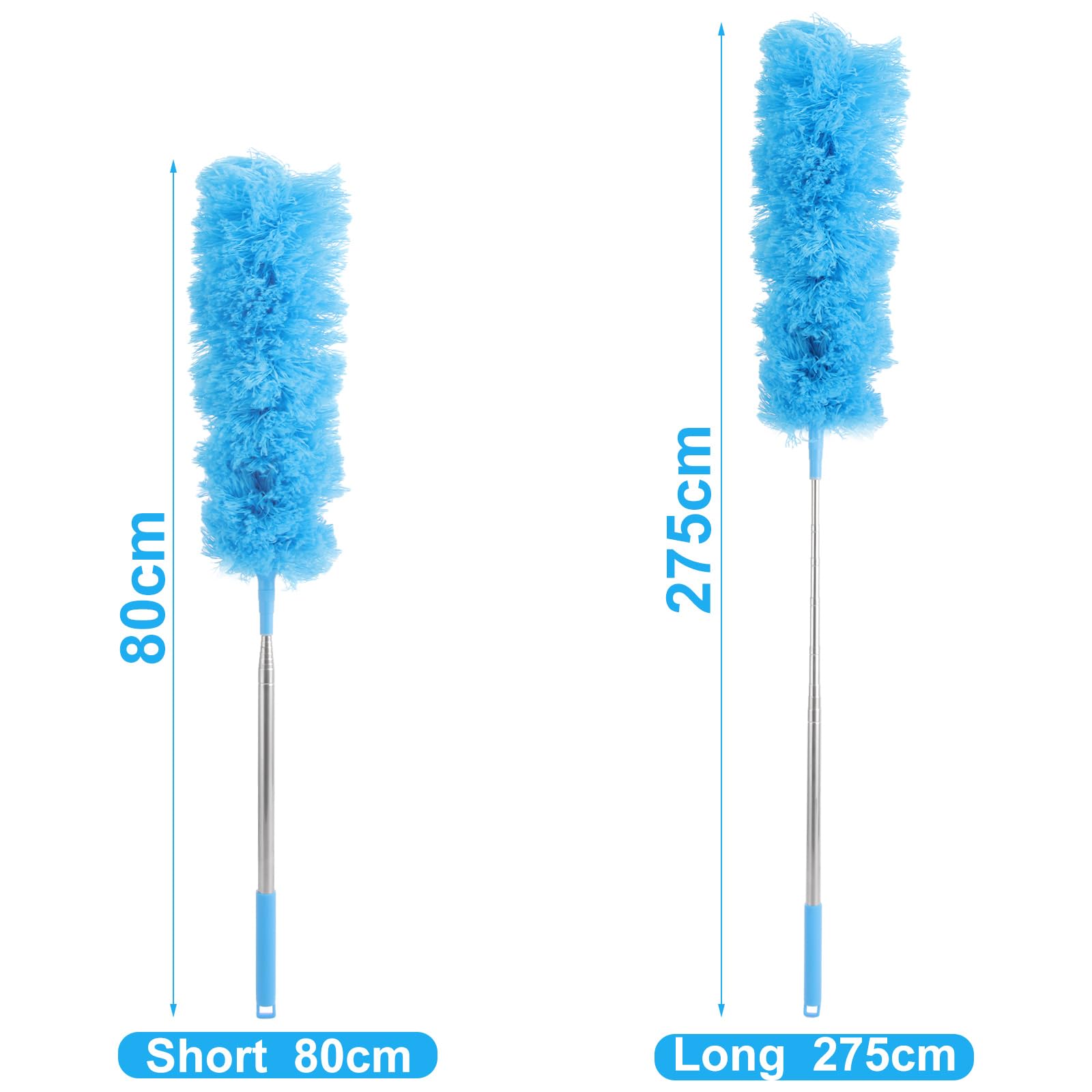 ASelected Extendable Microfiber Duster - Telescoping Stainless Steel Rod up to 275CM | Bendable Head 2