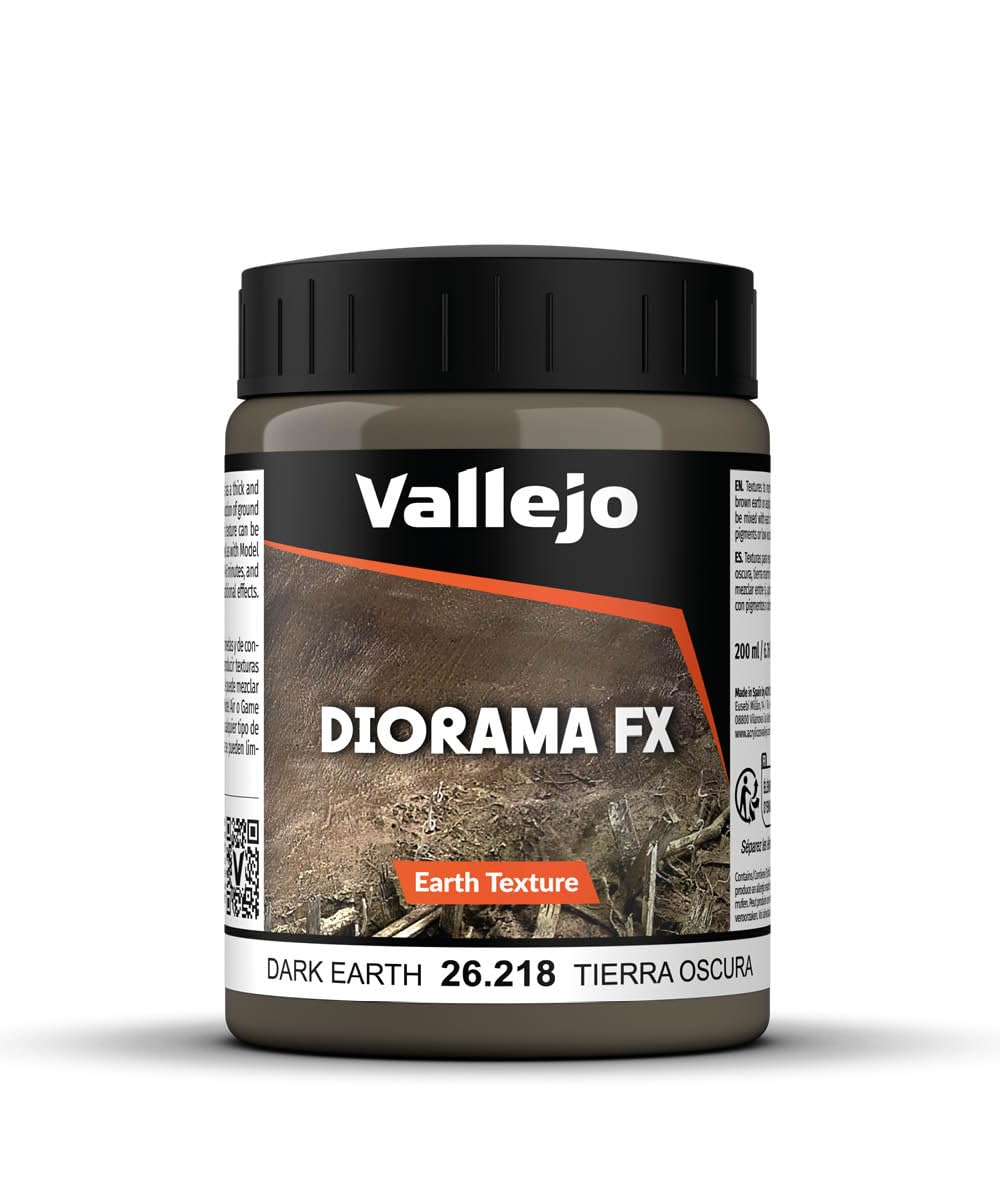 Vallejo Dark Earth Acrylic Paint - 200ml Bottle | Water-Based | Non-Toxic 1