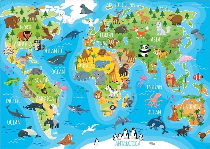 Educa World Map Animals Puzzle (18115)