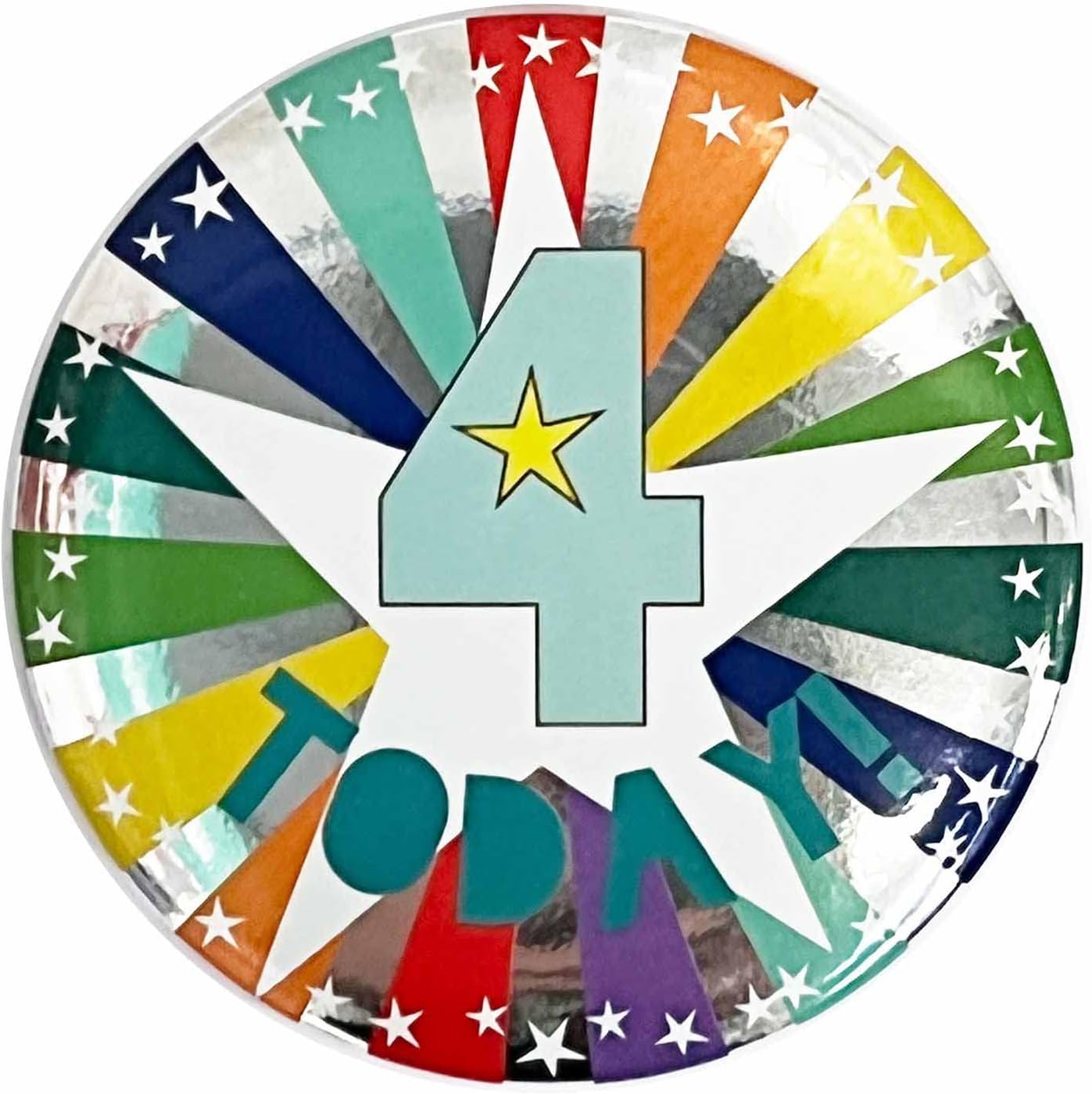 amscan 4 TODAY! Star Print Multicoloured Badge