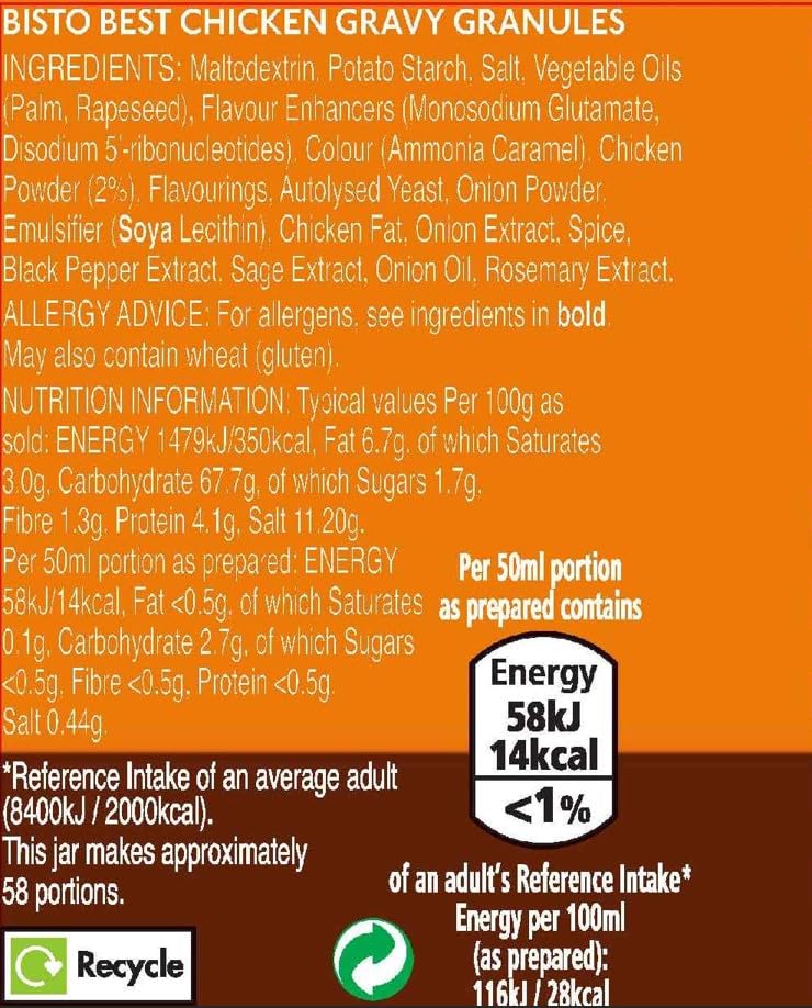 Bisto - Best Chicken Gravy Granules Made with Real Meat Juice, 230 g Jar 8