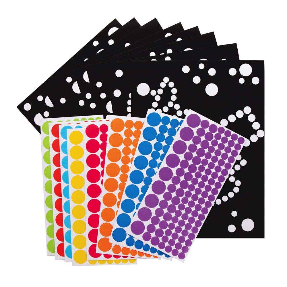 Baker Ross Solar System Sticker Art Kit - Dotty Picture Craft for Kids, Pack of 8