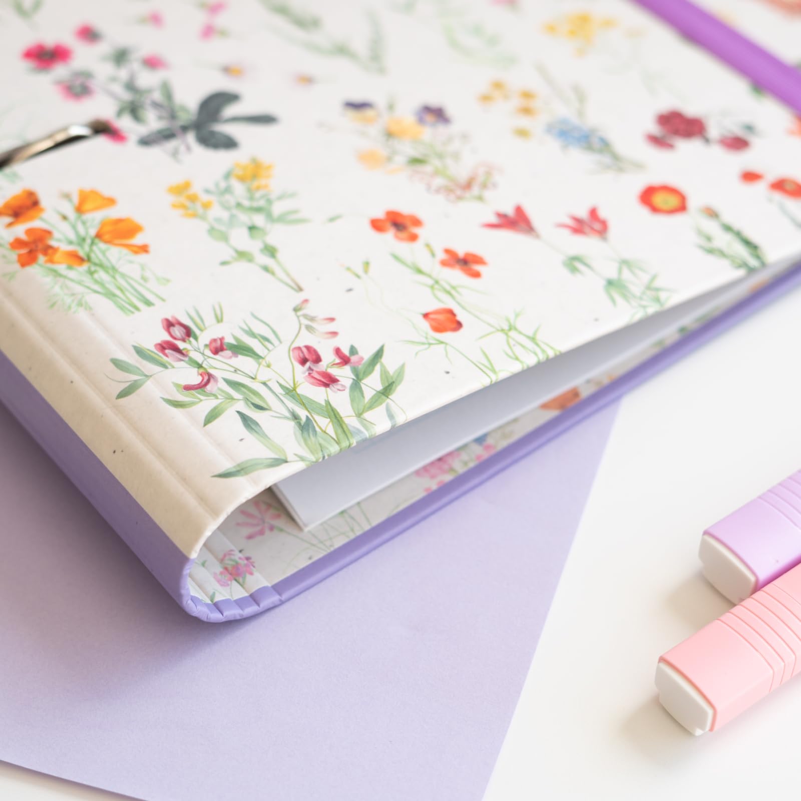 Grupo Erik Wild Flowers A4 2 Ring Binder | 35mm Spine | Cardboard Cover 4