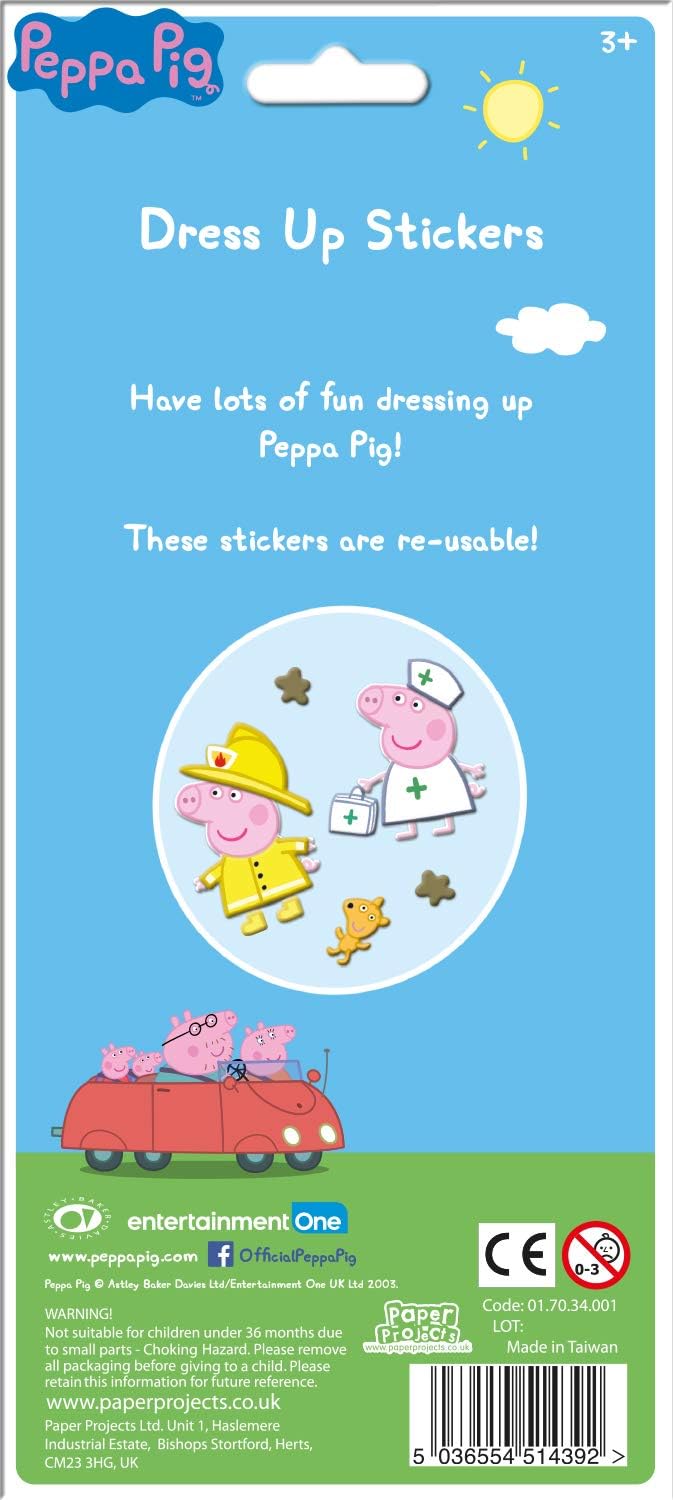 Paper Projects Peppa Pig Chunky Foam Dress Up Stickers - Reusable Craft Activity